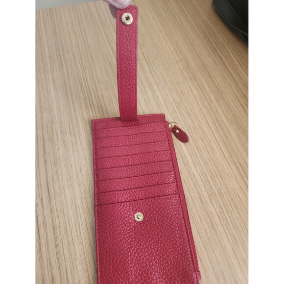 Lodis Red Pebbled Leather Cardholder Wallet - Picture 3 of 6